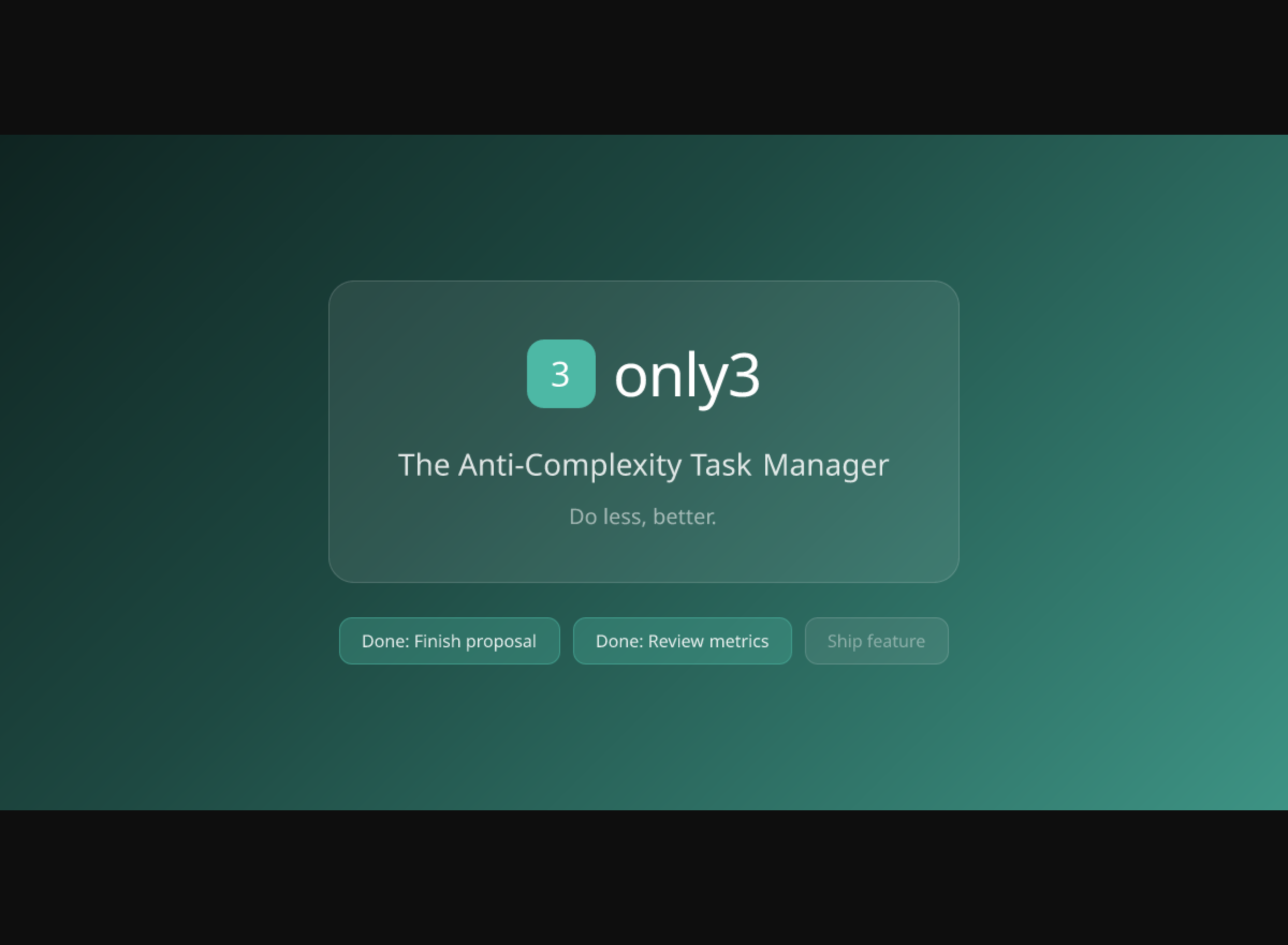 Only3: Rethinking Productivity Through Intentional Constraints